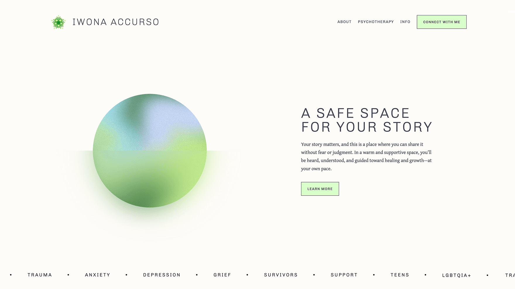 Dr Iwona Accurso website page