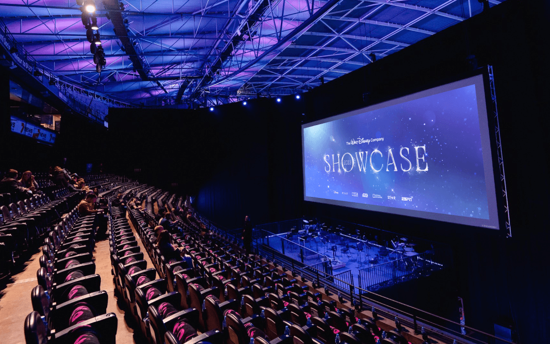 Stadium with large screen, on it is Showcase image