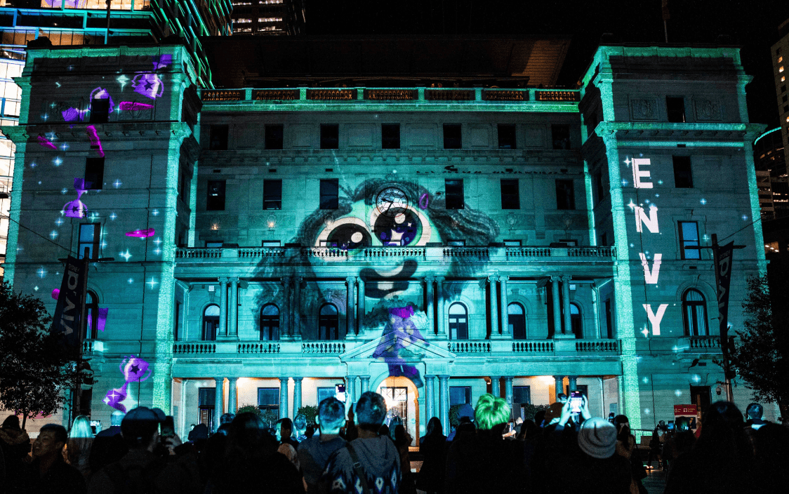 Screenshot of inside out 2 promotional projection